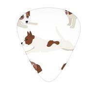 Jack Russell Terrier Dog Pattern,12 Pcs Guitar Pick,3 Different Thickness Plectrums for Acoustic Guitar Bass Ukulele (0.46mm 0.96mm 0.71mm)
