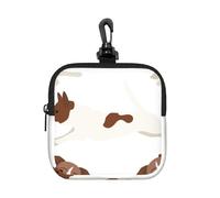 Jack Russell Terrier Dog Pattern, Square Zipper Storage Bag, Neoprene Coin Purse, Small Wallets, Change Pouch, Change Purse