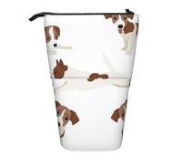 Jack Russell Terrier Dog Pattern,Standing Pencil Holder Stationery Bag Pencil Pouch Organizer Telescopic Pencil Case