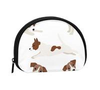 Jack Russell Terrier Dog Pattern, Women's Storage Bag Shell Makeup Bag Small Coin Purse Shell Change Pouch