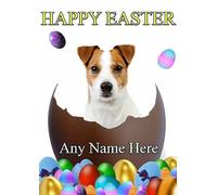 Jack Russell Terrier Dog personalised Easter Greeting Card Mum Dad Nan Friend refSe1