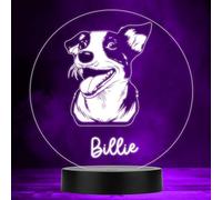 Jack Russell Terrier Dog Pet Multicolour Personalised Gift LED Lamp Night Light | Personalised Gift For Home, Lamp Room Décor | Kids & Adults Night Lights With Name | Personalised Gift For Bedroom |