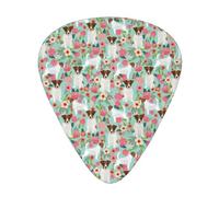 Jack Russell Terrier Floral,12 Pcs Guitar Pick,3 Different Thickness Plectrums for Acoustic Guitar Bass Ukulele (0.46mm 0.96mm 0.71mm)