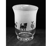 Jack Russell Terrier Frieze - Boxed 14.5cm Glass Vase/Hurricane Lantern