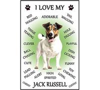 Jack Russell Terrier Gift - I Love My - Dog Character flexible Fridge Magnet- size 16cms x 10 cms (approx. 6" x4")