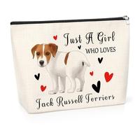 Jack Russell Terrier Gifts for Women Cosmetic Bag Jack Russell Terrier Lover Gift Dog Mom Presents Zipper Pouch Christmas Birthday Graduation for Her Friend Daughter Travel Makeup Bag