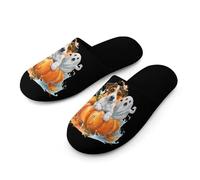 Jack Russell Terrier Halloween Mens Slippers Warm Non-Slip Houes Shose Spa Slipper for Home Bedroom
