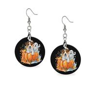 Jack Russell Terrier Halloween Wood Earrings Personalized Dangle Earring Pendants Charms for Woman Jewelry