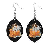 Jack Russell Terrier Halloween Wood Earrings Personalized Dangle Earring Pendants Charms for Woman Jewelry