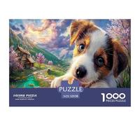 Jack Russell Terrier Jigsaw Puzzles Puzzle for Adults Kids. 1000 Piece Mountain Forest Whimsical Challenge Toy Home Decoration for s Gifts 52x38cm/1000pcs