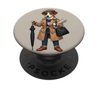 Jack Russell Terrier Lady Dog Mug Coffee England Flag PopSockets Adhesive PopGrip