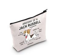 Jack Russell Terrier Lover Gift Anatomy of A Jack Russell Makeup Bag Jack Russell Terrier Owner Cosmetic Bag Dog Mom Gift Zipper Travel Bag (Anatomy of A Jack Russell)