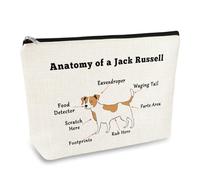 Jack Russell Terrier Makeup Bag Dog Lovers Gift Dog Mom Gifts for Women Girls Pet Owner Gifts Jack Russell Terrier Owner Gifts Travel Cosmetic Bag Dog Themed Gifts for Dog Owner Sister Bestie BFF