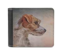 Jack Russell Terrier Men's Bifold Wallet Slim Cash Card Holder Leather Purse