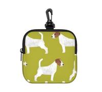 Jack Russell Terrier Print, Square Zipper Storage Bag, Neoprene Coin Purse, Small Wallets, Change Pouch, Change Purse