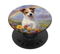 Jack Russell Terrier Rainbow Bridge Butterfly Dog Memorial PopSockets Adhesive PopGrip