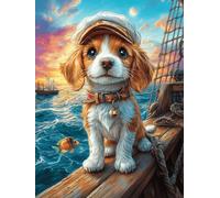 Jack Russell Terrier Sailor 1000 Pc Classic Jigsaw Puzzle Wildlife Pet Puzzle for Adults Hard Challenging Hobby Home Decor Poster Smooth Wooden Cardboard 1000 PCS