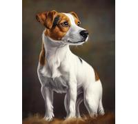Jack Russell Terrier Stamped Cross Stitch Kits for Beginners Adults - Preprinted 11CT Easy Pattern Needlepoint Kits, Arts and Crafts for Home Decor (11.8x15.7inch) A678