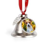 Jack Russell Terrier Sunflower Christmas Bell & Sleigh Bells for Tree Decoration Hanging Ornaments Festive Decor Love Bell