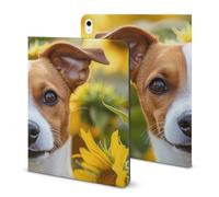 Jack Russell Terrier Sunflower Stylish Tablet Case Compatible with IPAD 2020 AIR 4 （10.9in） TPU Anti-Scratch Covers with Pen Slot