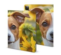 Jack Russell Terrier Sunflower Stylish Tablet Case Compatible with IPAD Pro 2020 （11in） TPU Anti-Scratch Covers with Pen Slot