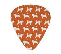 Jack Russell Terriers Orange Cute Dog Jack Russells,12 Pcs Guitar Pick,3 Different Thickness Plectrums for Acoustic Guitar Bass Ukulele (0.46mm 0.96mm 0.71mm)