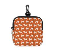 Jack Russell Terriers Orange Cute Dog Jack Russells, Coin Purse Square Zipper Storage Bag, Change Pouch with Lobster Buckle Clasp Buckle, Change Purse