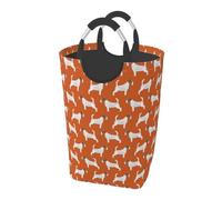 Jack Russell Terriers Orange Cute Dog Jack Russells, Laundry Hamper, Collapsible Laundry Basket Large Durable Storage Bin with Handles 50L