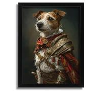 Jack Russell Wall Art Julius Caesar Dog Portrait Roman Empire Artwork Dog Gift A4 Poster on Canvas - Wall Art Home Decor Movie Poster Canvas Film Cinema Retro Vintage Cult Classic Nostargic Saga Mode