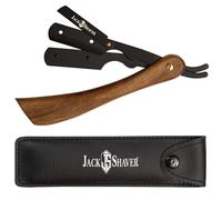 Jack Shaver® Cut Throat Razors Kit, Wooded Genic Rose Wood Straight Razor, Professional Barber Premium Quality Straight Edge Moustache & Beard Shaving Razor-(Black)