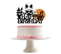 Jack Skellington Happy Birthday Cake Topper Halloween Horrible Birthday Cake Topper Decor Halloween Christmas Birthday Party Cake Supplies