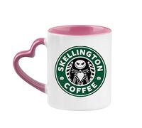 Jack Skellington Nightmare B4 Christmas Skellington Coffee Mug Heart Handle Mug (Pink)