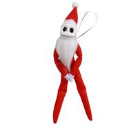 Jack Skellington Santa Plush Doll Toy Christmas Jack Skeleton Soft Stuffed Elf Ornament for Xmas Tree Home Décor Gifts (Red)