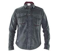 Jack South Mens Long Sleeve Corduroy Shirt Cord Shirts Cotton Button Down Collared Top (Avila - Grey, Medium)