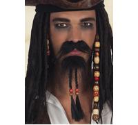 Jack Sparrow Caribbean Pirate Stick On Fake Beard and Moustache Fancy Dress