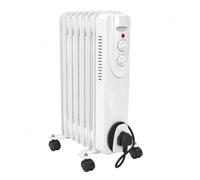 Jack Stonehouse 1.5KW/2KW Oil Filled Radiator Free Standing - Oil Filled Heater With 3 Power Settings - 7/9 Fin Portable Electric Heaters For Home Low Energy Silent - Plug In Radiator (White, 1500w)