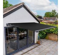 Jack Stonehouse 2.5 X 2M Charcoal Black Manual Retractable Awning For Garden Patio Decking Terrace