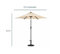 Jack Stonehouse 2.7m Garden Parasol Umbrella UV Protective Polyester C