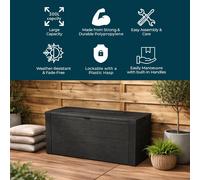 Jack Stonehouse 300L Outdoor Plastic Storage Box with Lid, Garden Pati