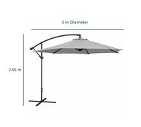 Jack Stonehouse 3m Banana Cantilever Parasol | Outdoor Round Hanging G