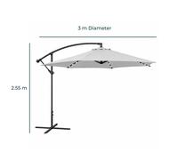 Jack Stonehouse 3m Banana Cantilever Parasol with Solar LED Lights | O