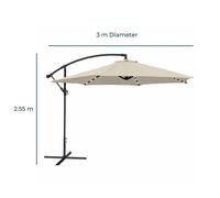 Jack Stonehouse 3m Banana Cantilever Parasol with Solar LED Lights | O