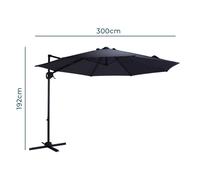 Jack Stonehouse 3m Premium Steel Roma Cantilever Hanging Garden Paraso