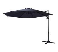 Jack Stonehouse Jsh 3M Roma Garden Parasol Dark Grey Outdoor 180G Polyester Patio Decking Terrace Umbrella Shade With Hand Crank