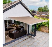 Jack Stonehouse 3X2.5M Beige Manual Retractable Awning Canopy Covering For Patio Outdoors Garden