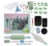 Jack Stonehouse 59 Piece Real Baking Set Junior Chef Kids Baking Supplies Kit With Tins Moulds Cookie Cutters Measuring Spoon Icing For Cake Bread