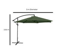 Jack Stonehouse Apollo Banana Cantilever Parasol with LED Lights - Gre