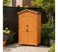 Jack Stonehouse Bideford Garden Storage Shed Narrow Double Door Wooden Outdoor Toolshed Cabinet