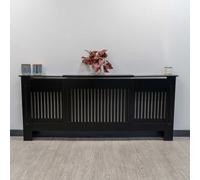 Jack Stonehouse Black Vertical Slat Mdf Radiator Cover - Adjustable - 140-204Cm (W) X 81.5Cm (H) X 19Cm (D)