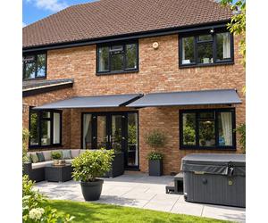 Jack Stonehouse Devon 4m x 3m Retractable Manual Patio Awning for Gard